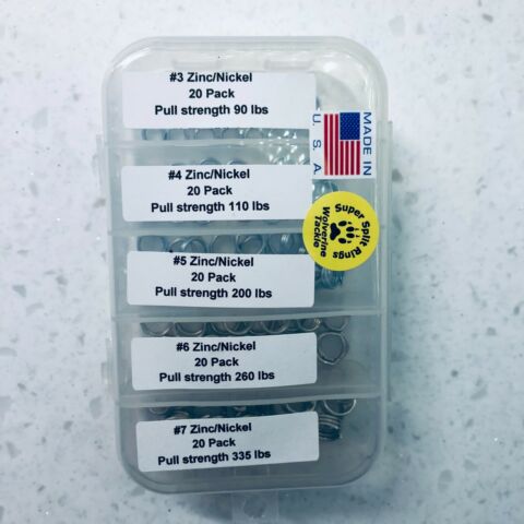 Split Rings & Kits in St Steel & Zinc Nickel from Wolverine Tackle