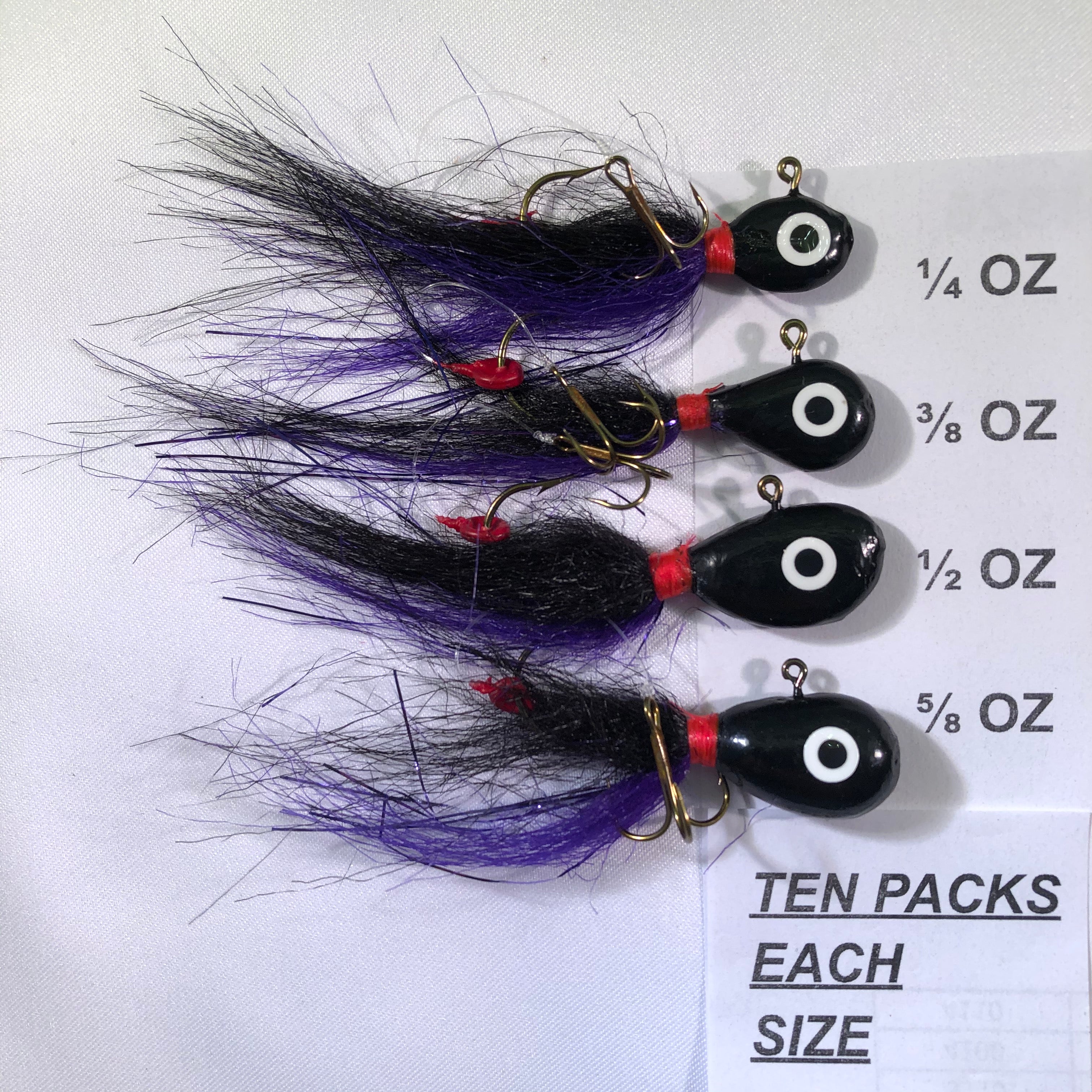 Jigs Walleye Killer 1/4 3/8 1/2 5/8 3/4 & 1 OZ 10 Pack Taylor Tackle Set # 2