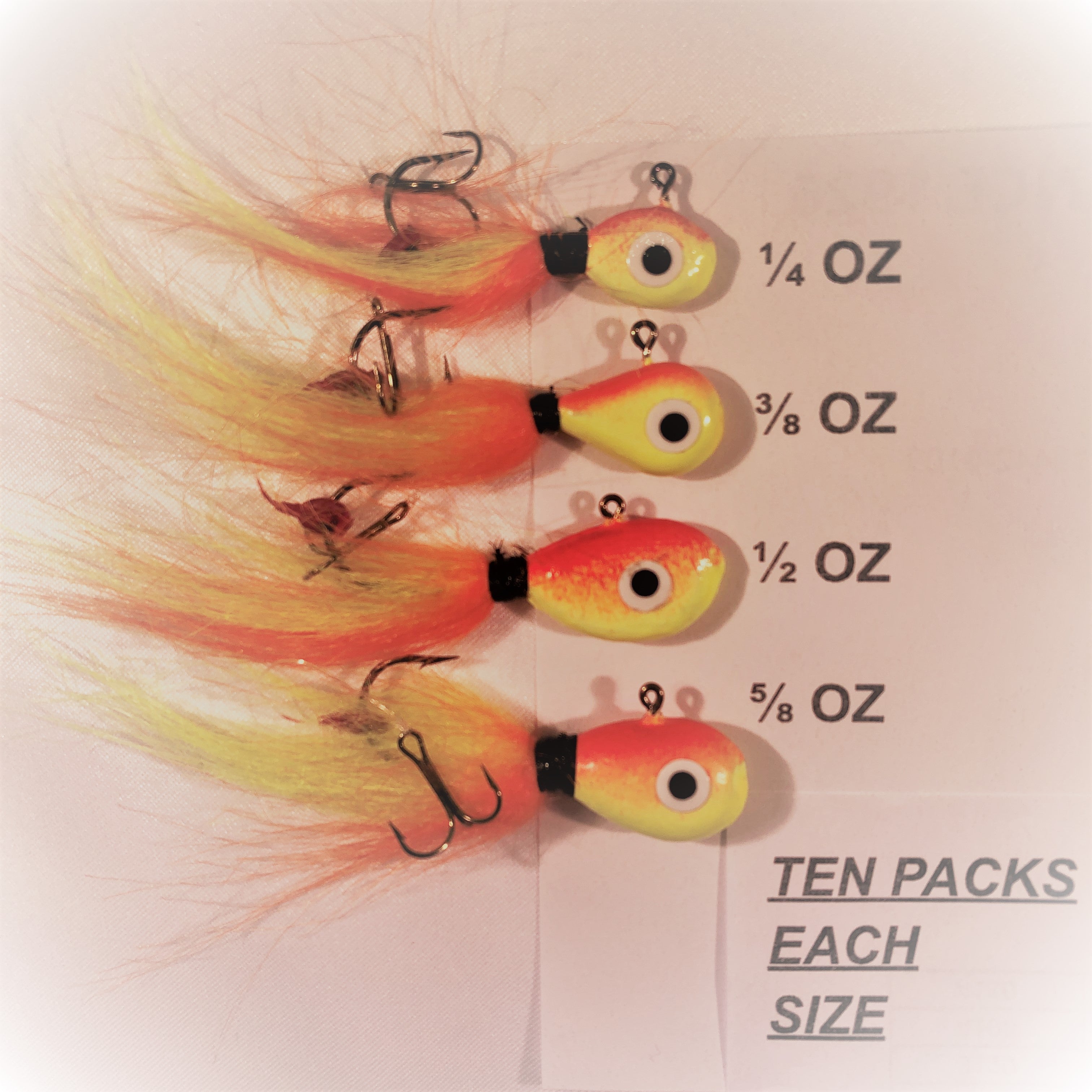 Jigs Walleye Killer 1/4 3/8 1/2 5/8 3/4 & 1 OZ 10 Pack Taylor Tackle Set # 2