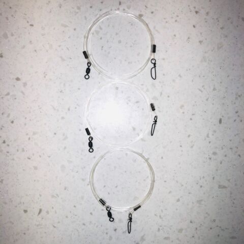 60LB 80LB & 100LB 36" Mono Trolling Leader Crane Swivel Coastlock Snap 3 Pack