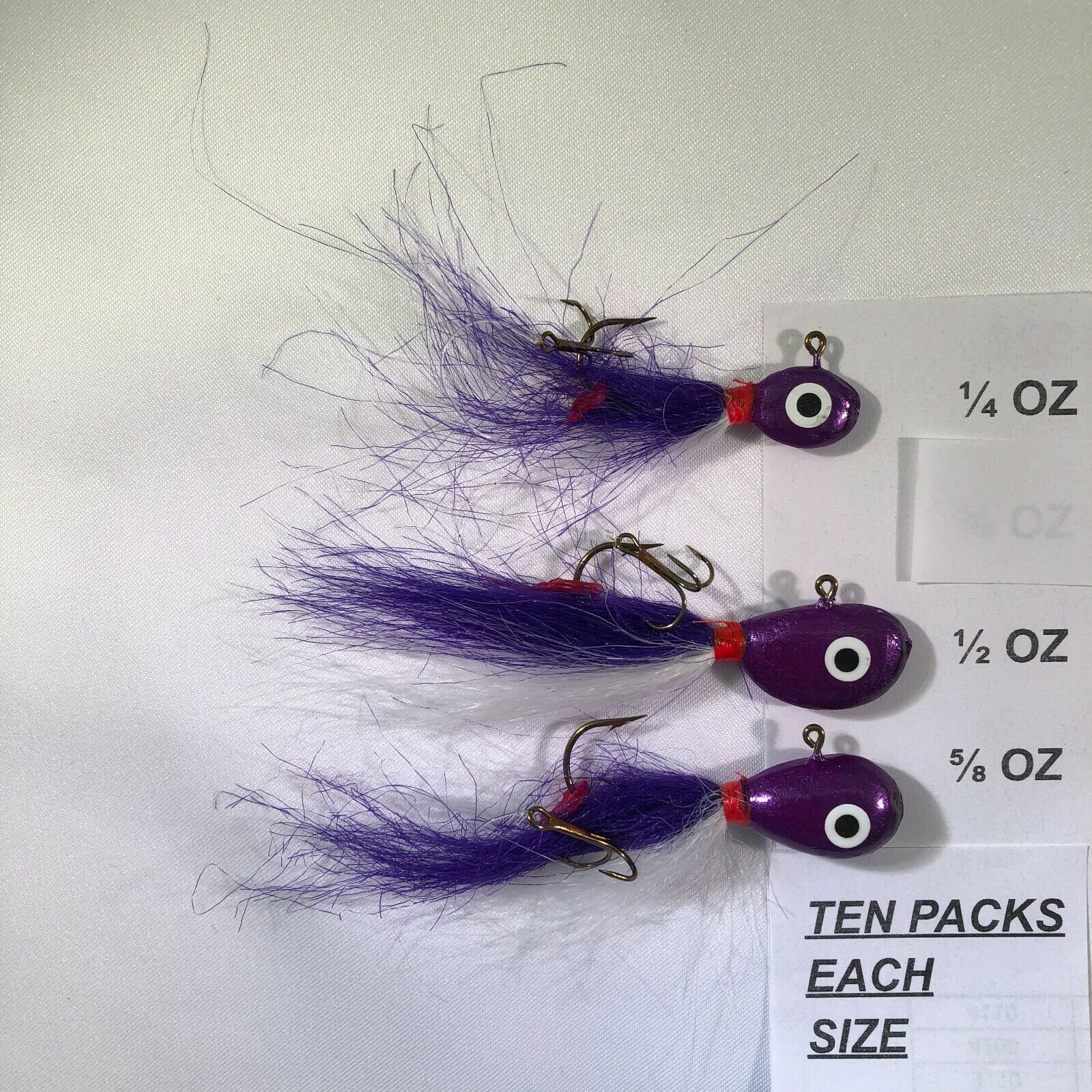 Jigs Walleye Killer 1/4 3/8 1/2 5/8 3/4 & 1 OZ 10 Pack Taylor Tackle Set # 1 of 2