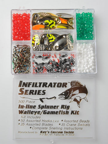 Spinner Rig Fishing Kits & In-line Blades 10PK Infiltrator Series DIY For Gamefish Panfish