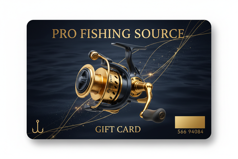 Pro Fishing Source Gift Card featuring premium fishing reel 